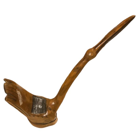 Hand Carved Wooden Crane Bird Sculpture 15 Inch AS IS Folk Art - Picture 2 of 16